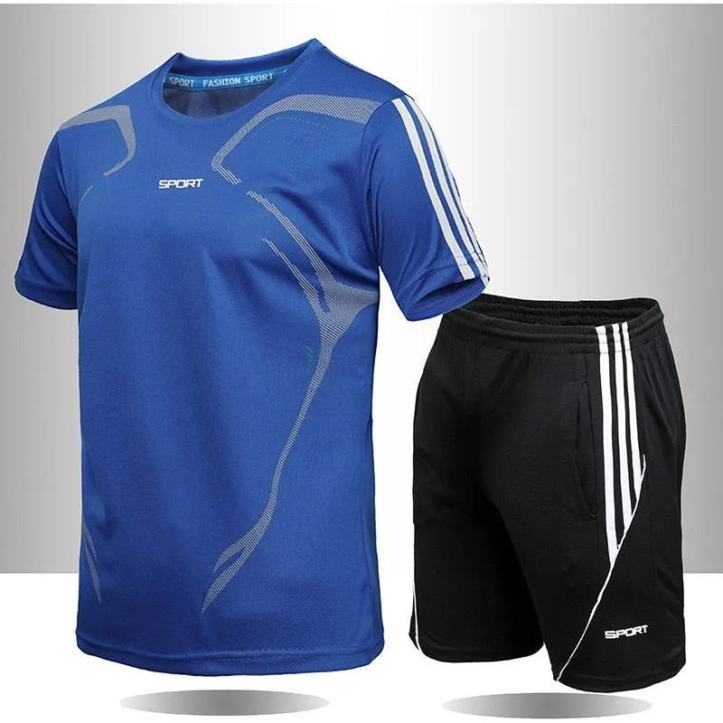 Sportswear Men's Short-Sleeved Fitness Shorts Running Quick Drying Clothes