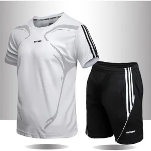 Sportswear Men's Short-Sleeved Fitness Shorts Running Quick Drying Clothes