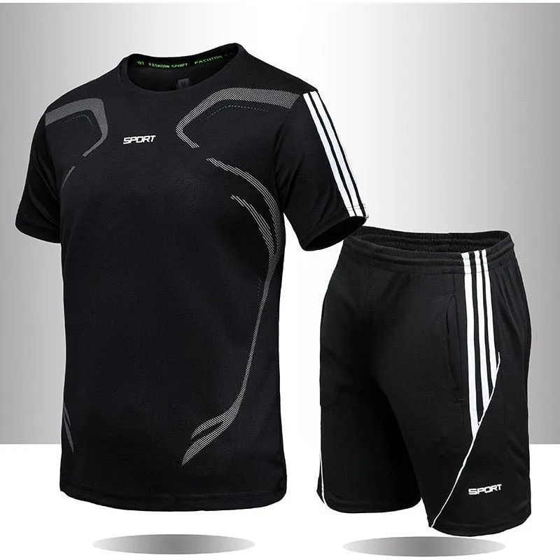 Sportswear Men's Short-Sleeved Fitness Shorts Running Quick Drying Clothes