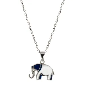 Sterling Silver Blue Elephant Necklace