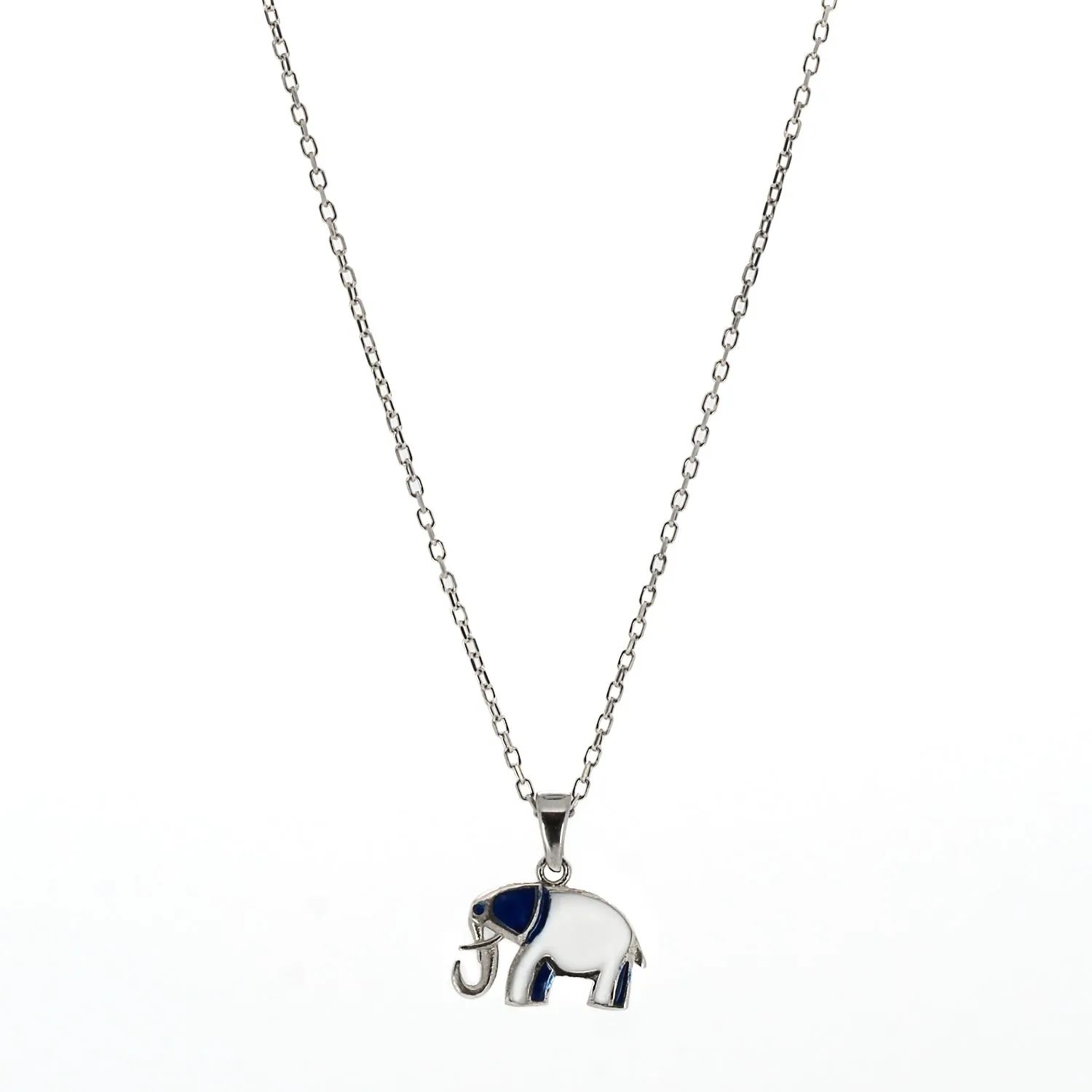 Sterling Silver Blue Elephant Necklace