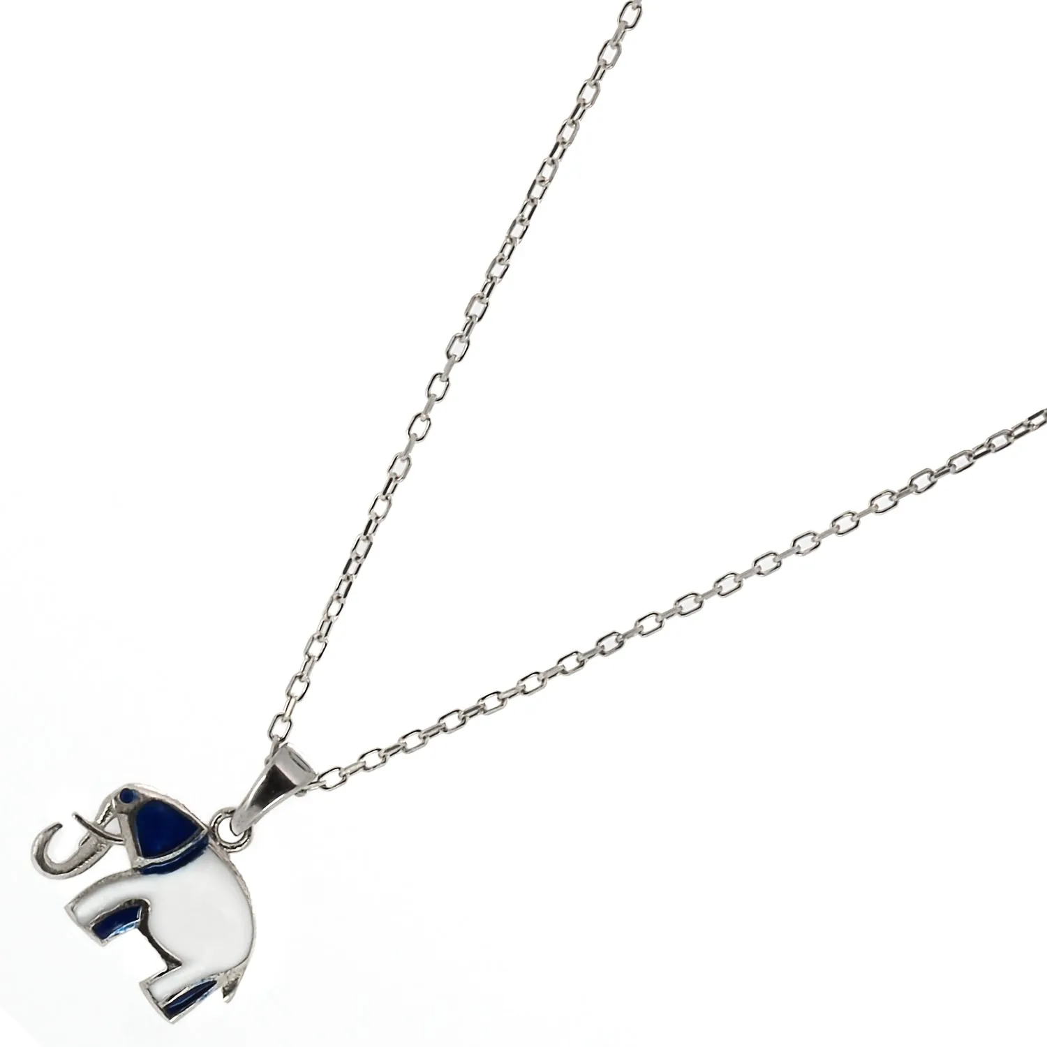 Sterling Silver Blue Elephant Necklace