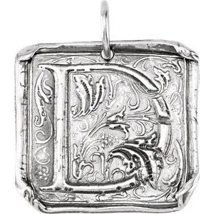 Sterling Silver Initial "D" Vintage-Inspired Pendant