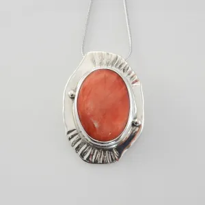 Sterling Silver Spiny Oyster Handmade Drop Pendant