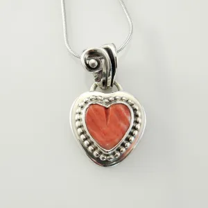 Sterling Silver Spiny Oyster Heart Pendant