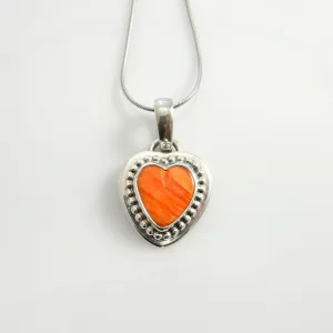 Sterling Silver Spiny Oyster Heart Pendant