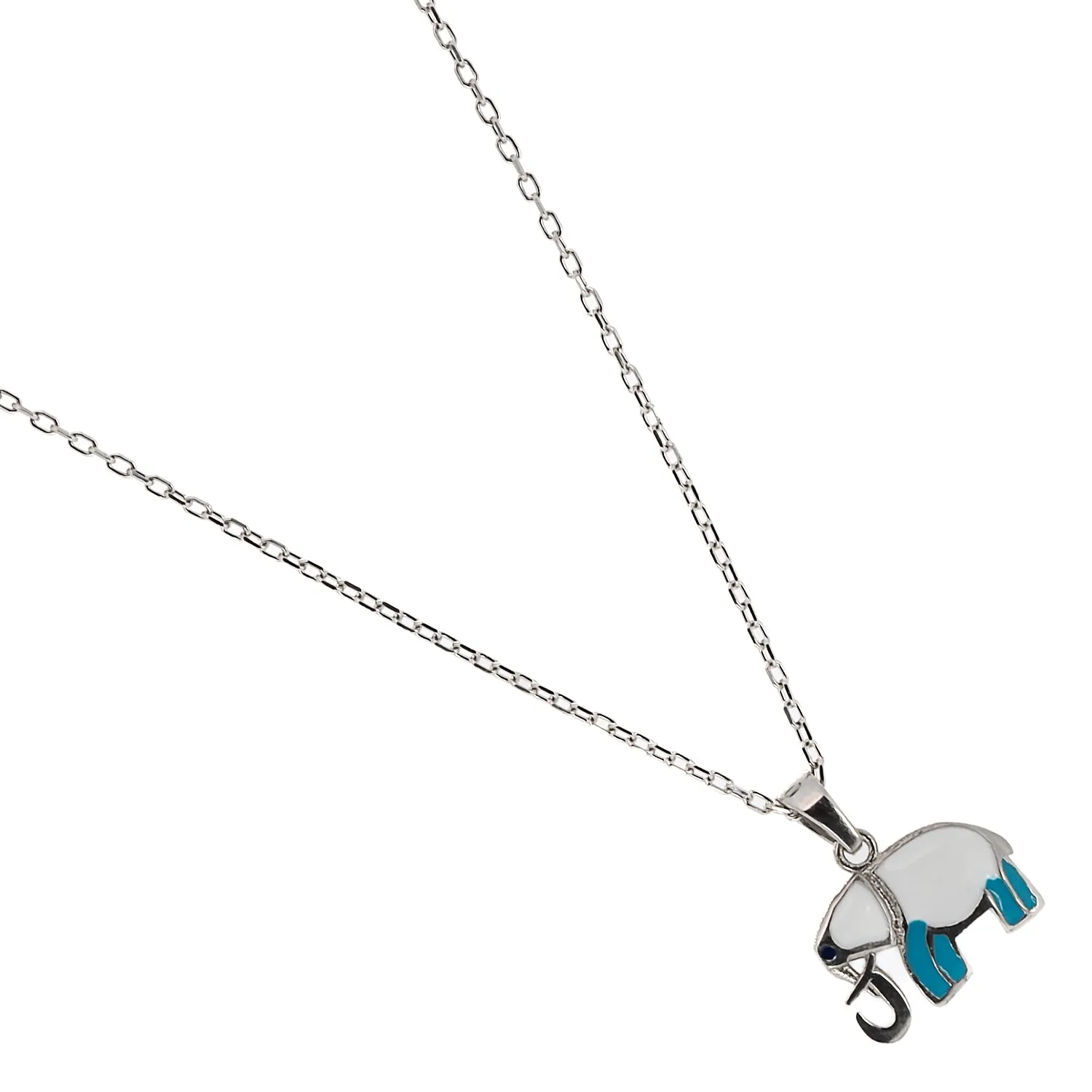 Sterling Silver Turquoise Elephant Necklace