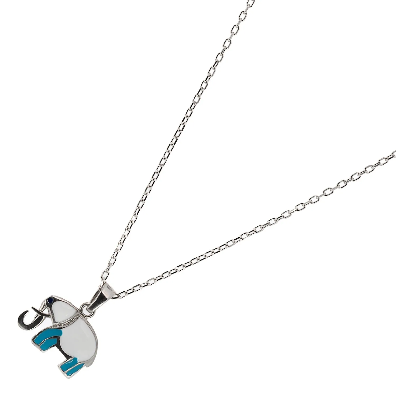 Sterling Silver Turquoise Elephant Necklace