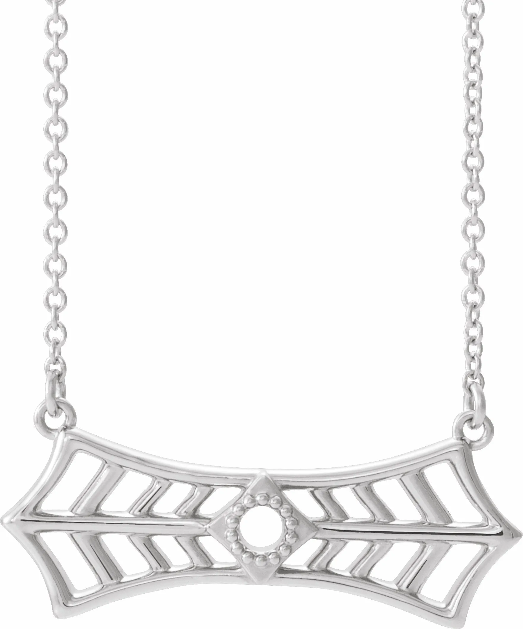 Sterling Silver Vintage-Inspired Bar 18" Necklace