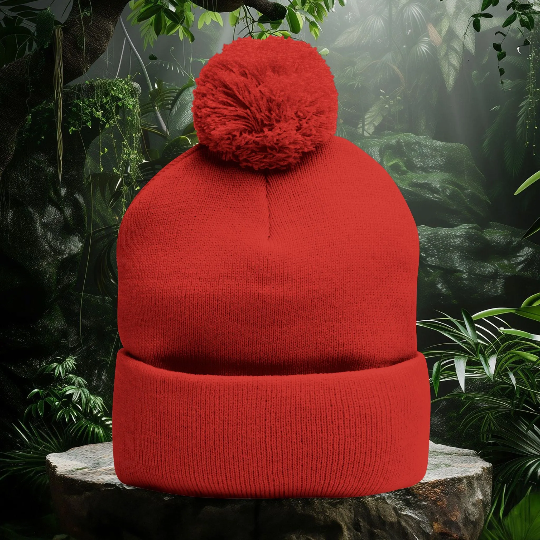Stoned Pom-Pom Knit Cap - Beanie for Cannabis Enthusiasts