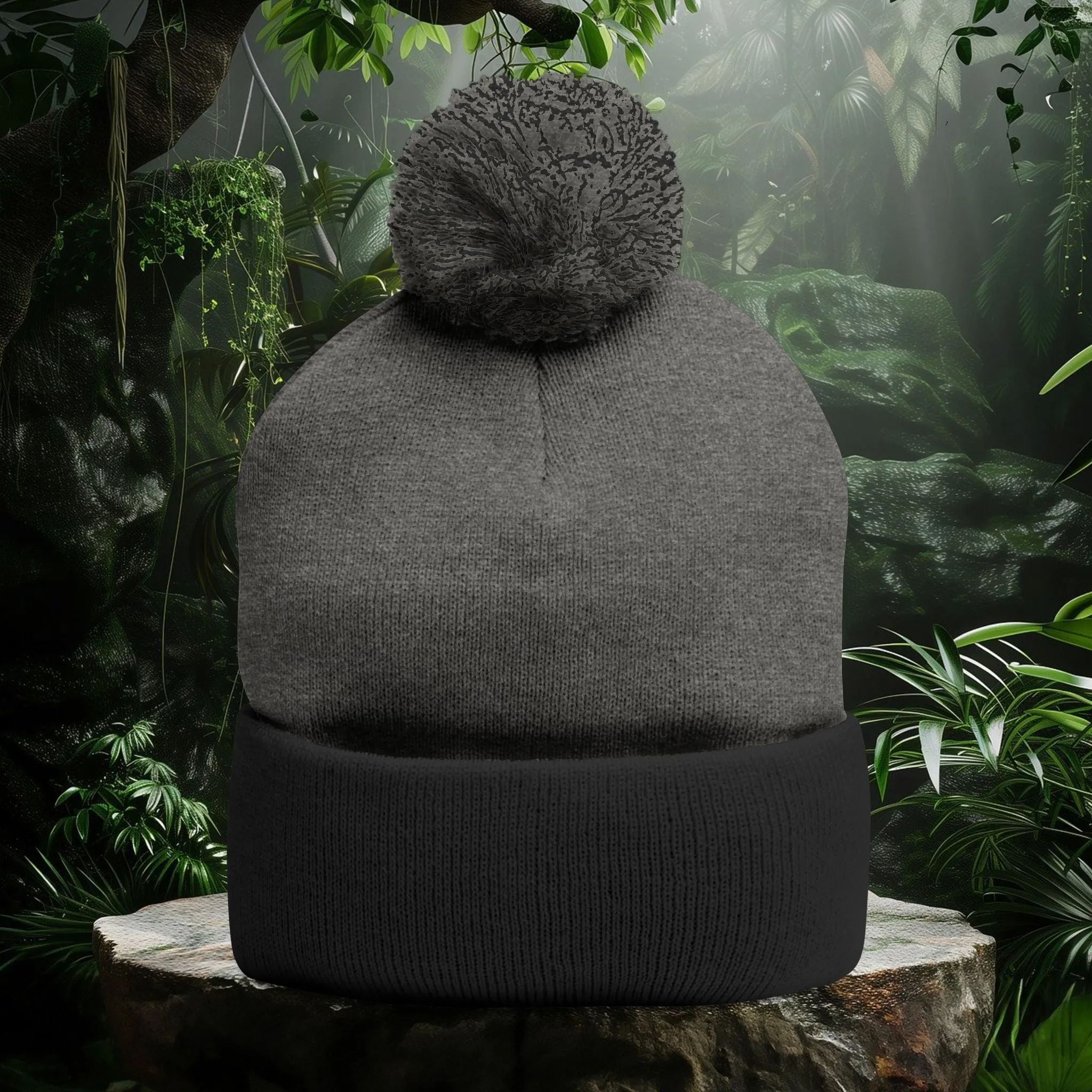 Stoned Pom-Pom Knit Cap - Beanie for Cannabis Enthusiasts