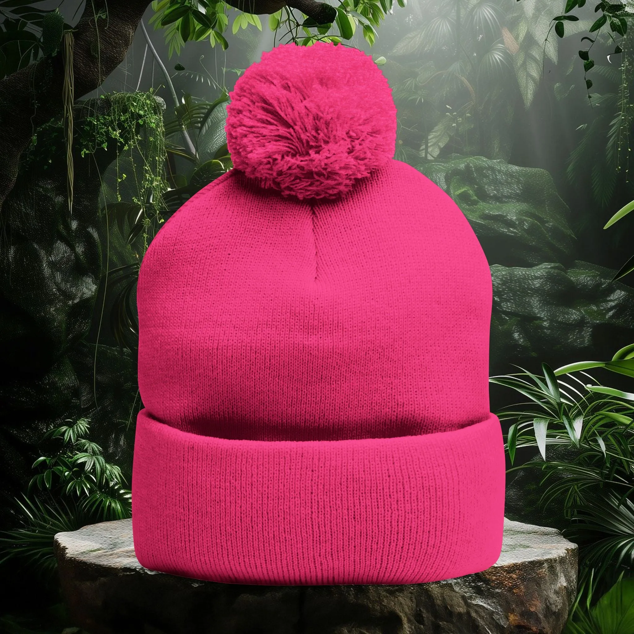 Stoned Pom-Pom Knit Cap - Beanie for Cannabis Enthusiasts