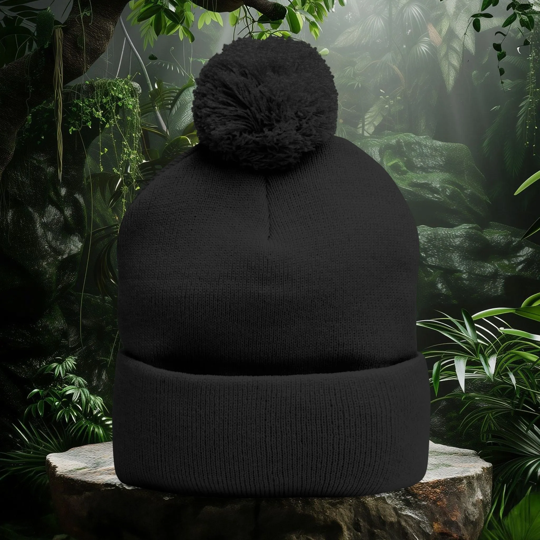 Stoned Pom-Pom Knit Cap - Beanie for Cannabis Enthusiasts