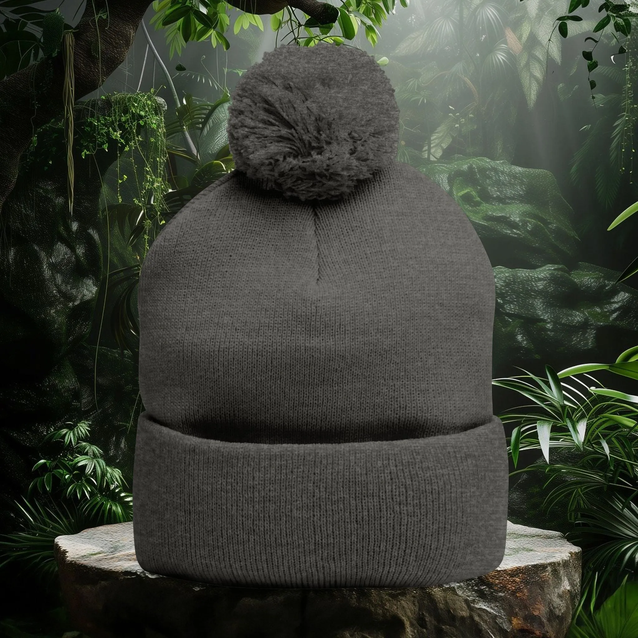 Stoned Pom-Pom Knit Cap - Beanie for Cannabis Enthusiasts