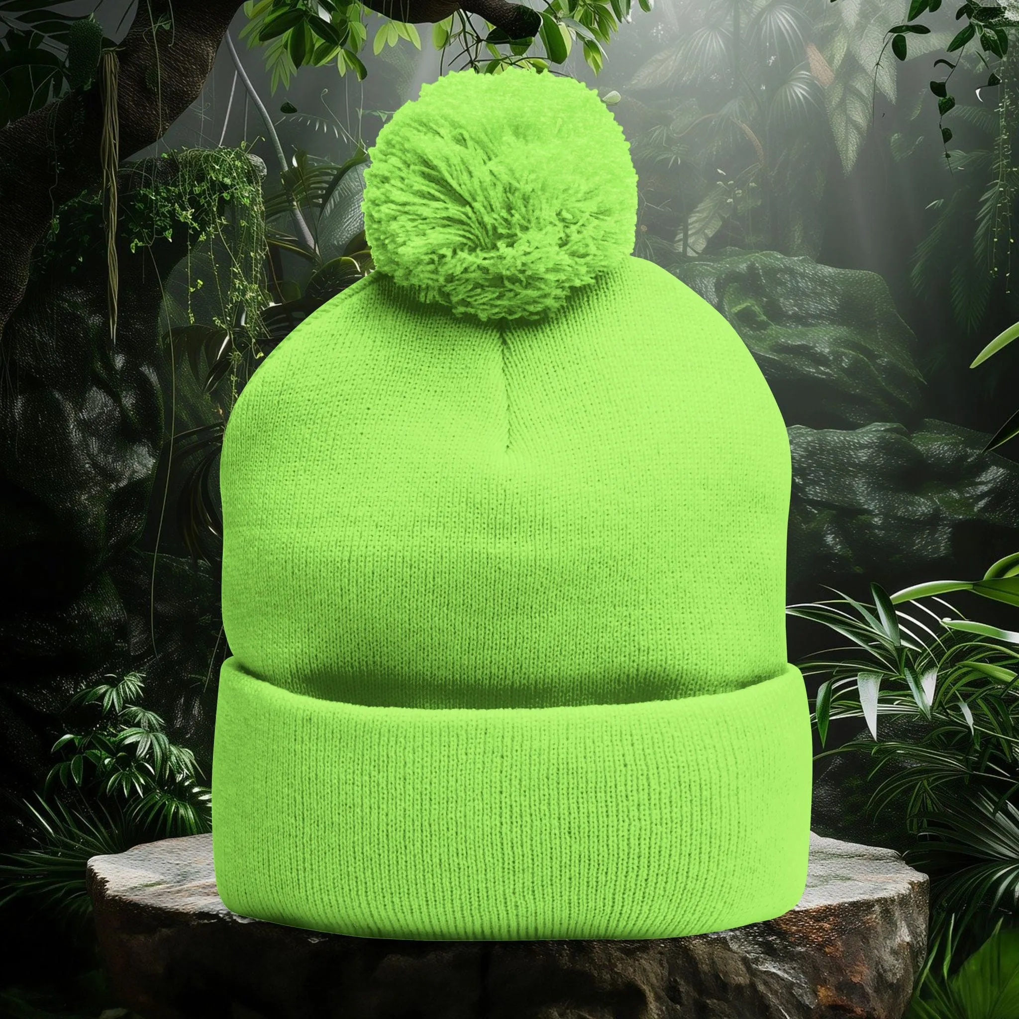 Stoned Pom-Pom Knit Cap - Beanie for Cannabis Enthusiasts
