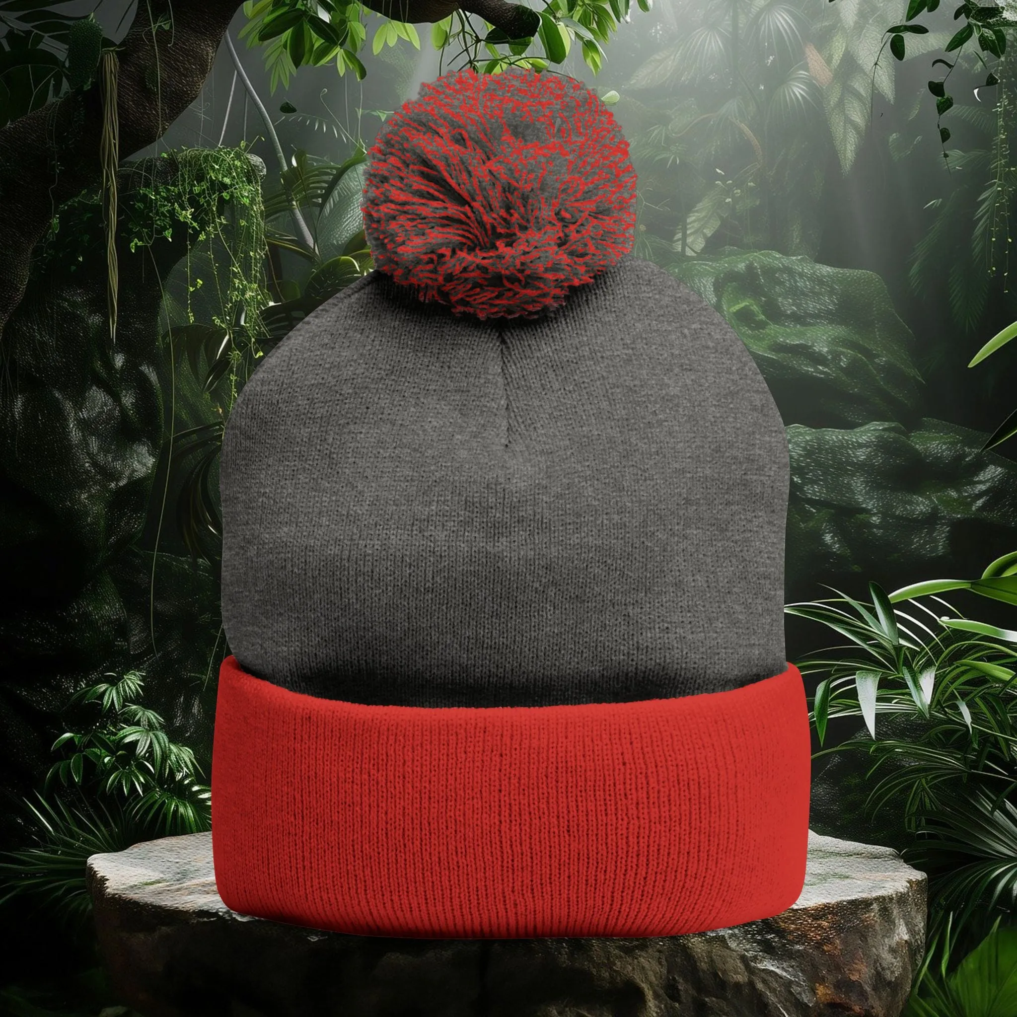 Stoned Pom-Pom Knit Cap - Beanie for Cannabis Enthusiasts