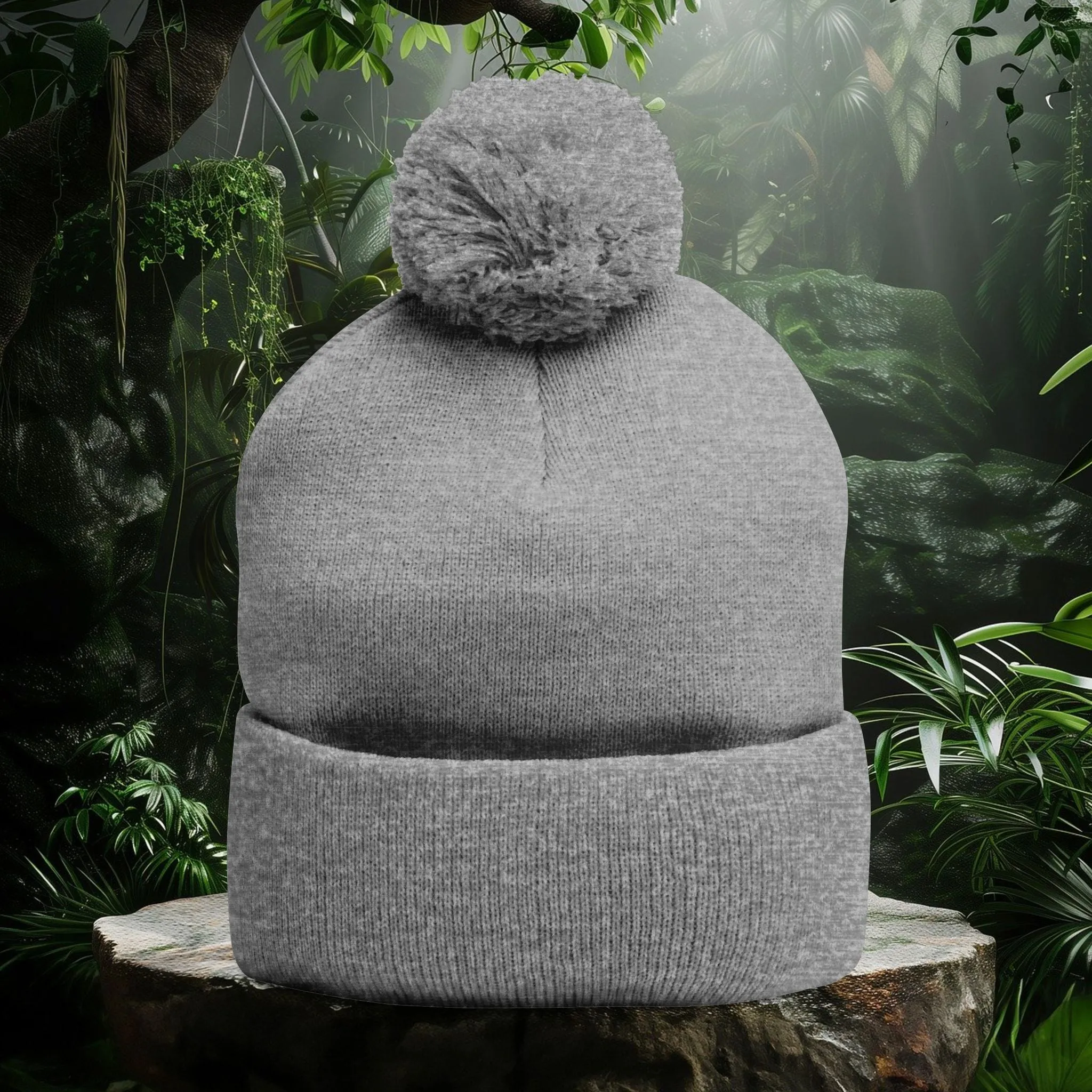 Stoned Pom-Pom Knit Cap - Beanie for Cannabis Enthusiasts