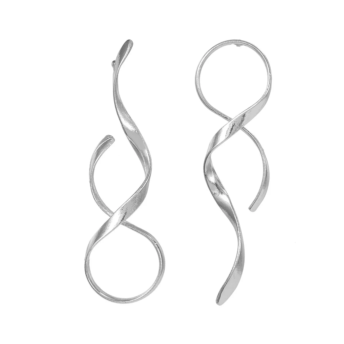 Summer New Metal Alloy Earrings Splendid European and American Earrings Female Fashion Special-Interest Curved Line Artistic Sense Ornament Wholesale