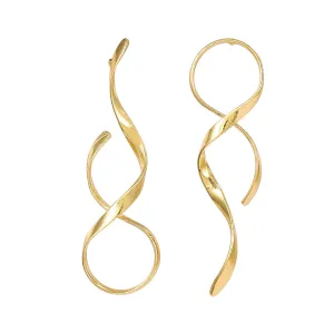 Summer New Metal Alloy Earrings Splendid European and American Earrings Female Fashion Special-Interest Curved Line Artistic Sense Ornament Wholesale