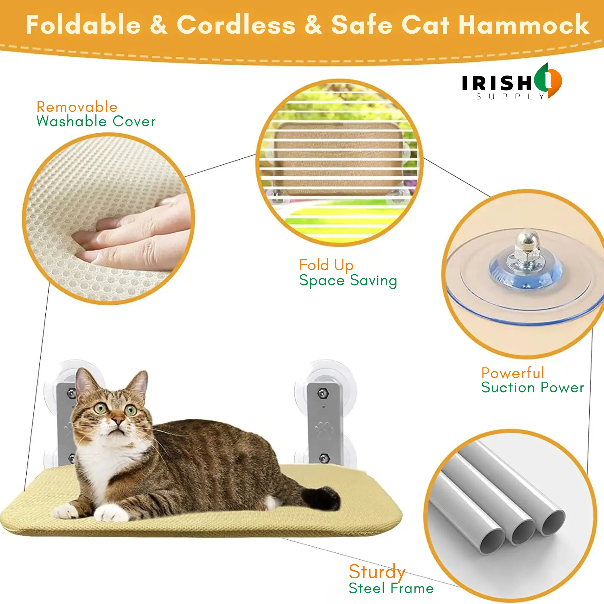 SUNLUX Luxury Window Hammock for Cats