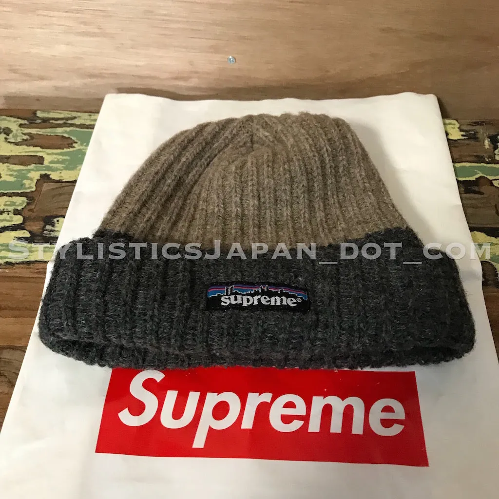Supreme Vintage 'Patagonia' Two Tone Knit Beanie Beige/Grey