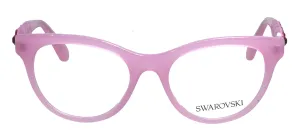 Swarovski SK 2025 2001 Round Plastic Pink Eyeglasses with Logo Stamped Demo Lenses