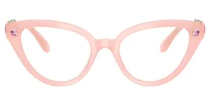 Swarovski SK 2028 1031 Cat-Eye Plastic Pink Eyeglasses with Logo Stamped Demo Lenses