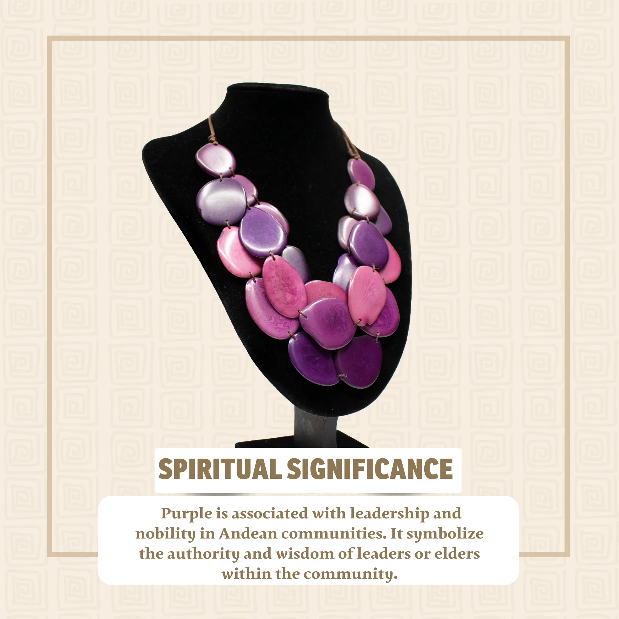 Tagua Purple Necklace Oval Shaped