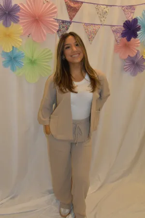 taupe cozy half sleeve cardigan