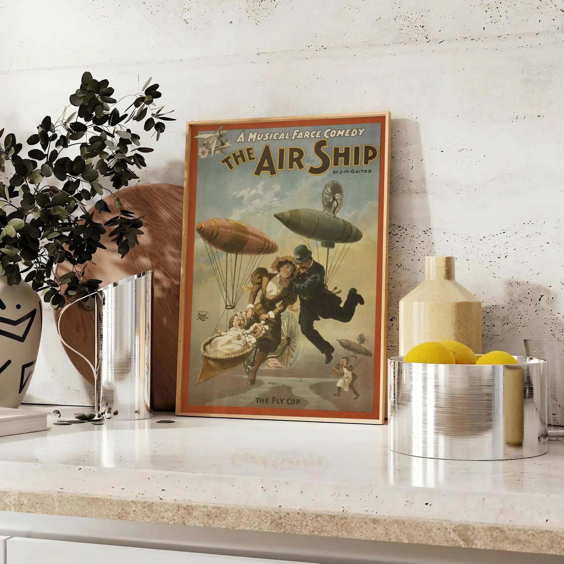 The Air Ship Travel Poster Print