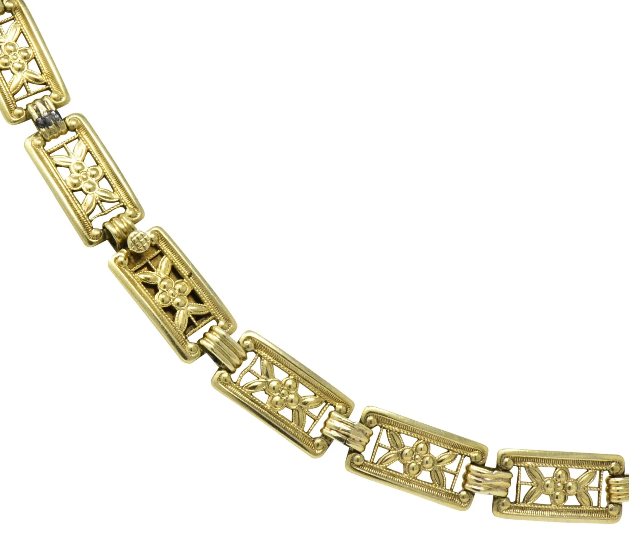 Theberath & Co. Art Nouveau Carnelian 14 Karat Gold Necklace