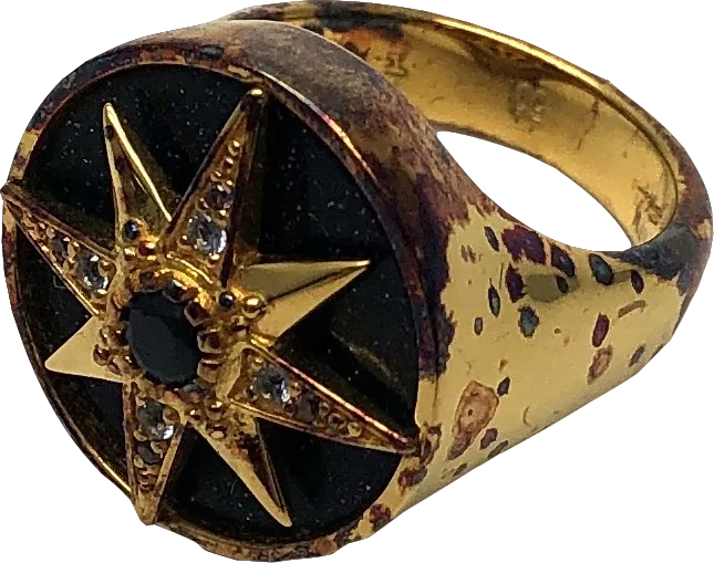 Thomas Sabo Jewellery Metallic Cosmic Star Signet Ring Ring Size J One Size