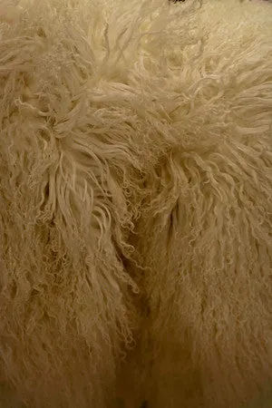 Tibetan Long Wool Ivory Throw - Auskin