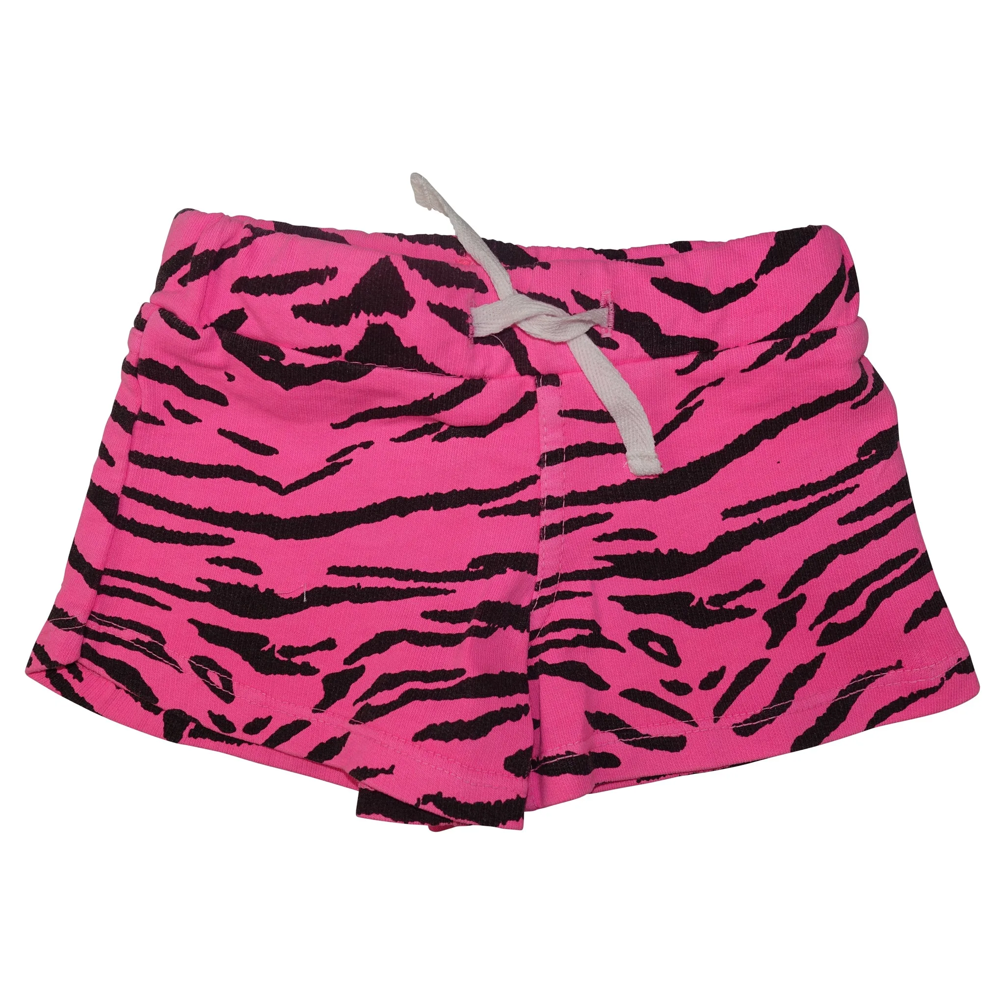 Tiger Stripe Mini Shorts-Neon Pink