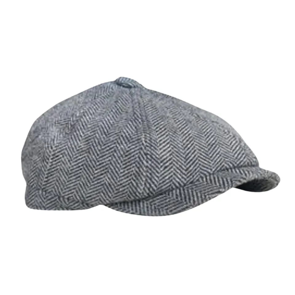 Tommy Shelby Peaky  Newsboy Hats Vintage Herringbone Octagon Cap