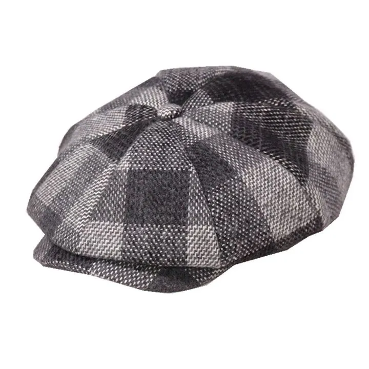 Tommy Shelby Peaky  Newsboy Hats Vintage Herringbone Octagon Cap