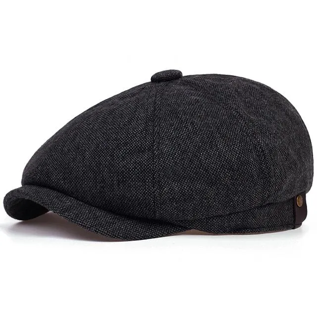 Tommy Shelby Peaky  Newsboy Hats Vintage Herringbone Octagon Cap