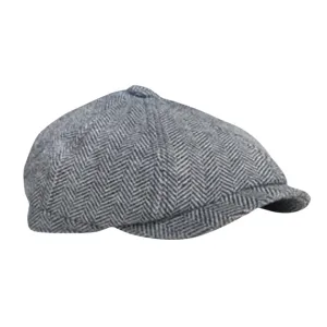 Tommy Shelby Peaky  Newsboy Hats Vintage Herringbone Octagon Cap