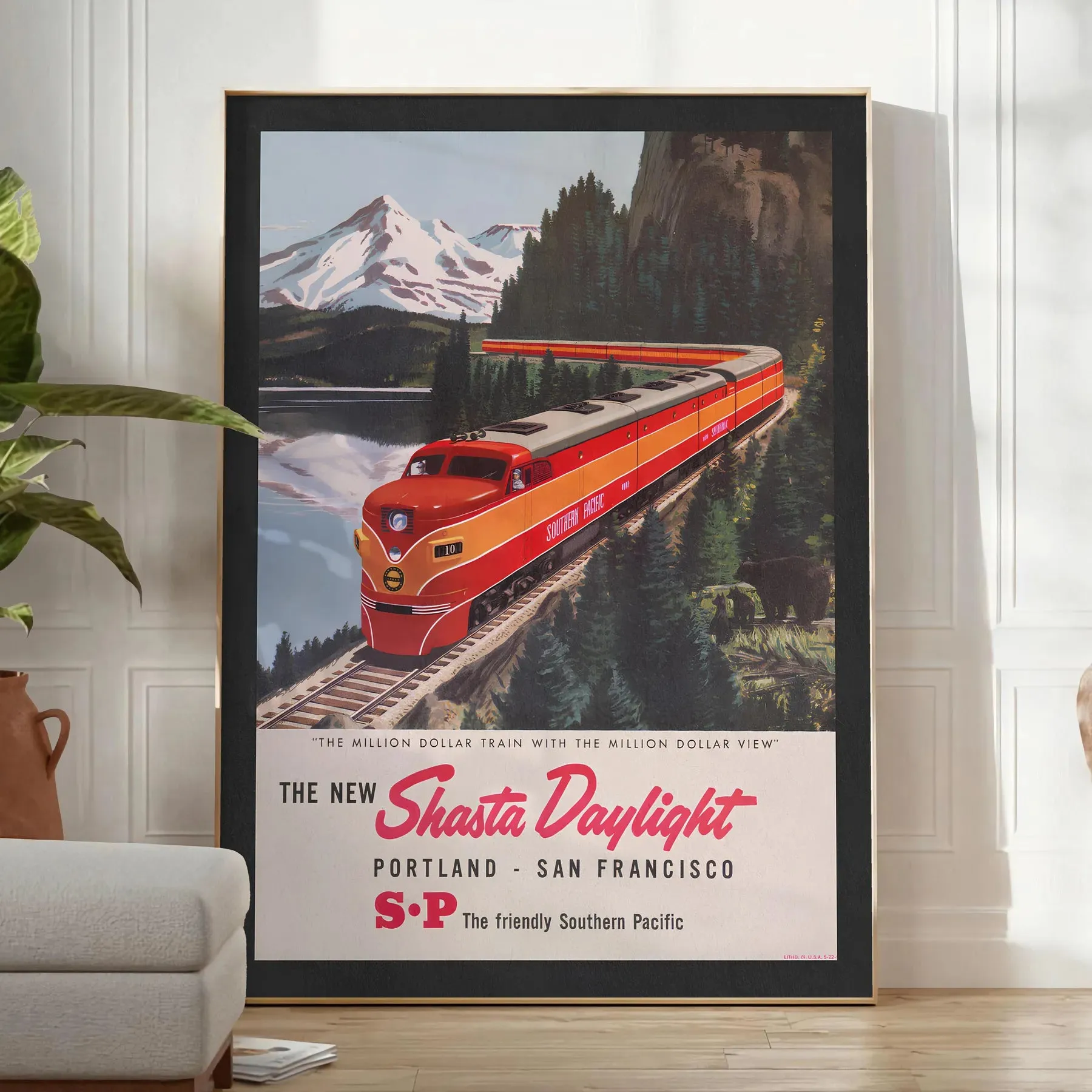 Train Portland San Fransisco Vintage Travel Poster Wall Print