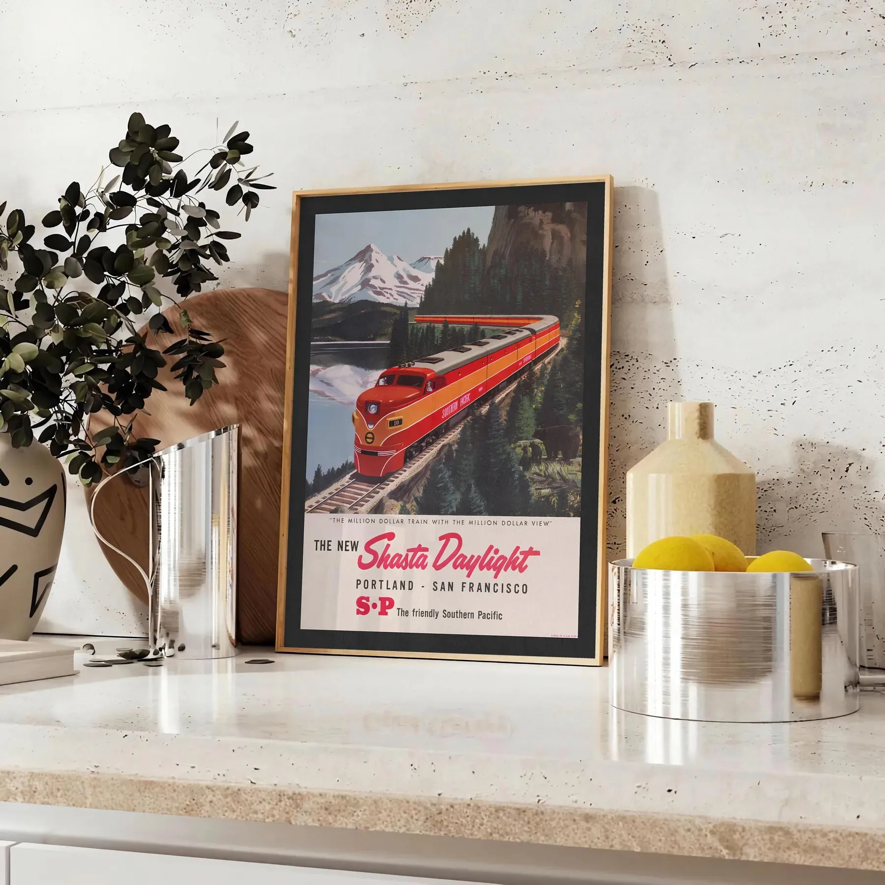 Train Portland San Fransisco Vintage Travel Poster Wall Print