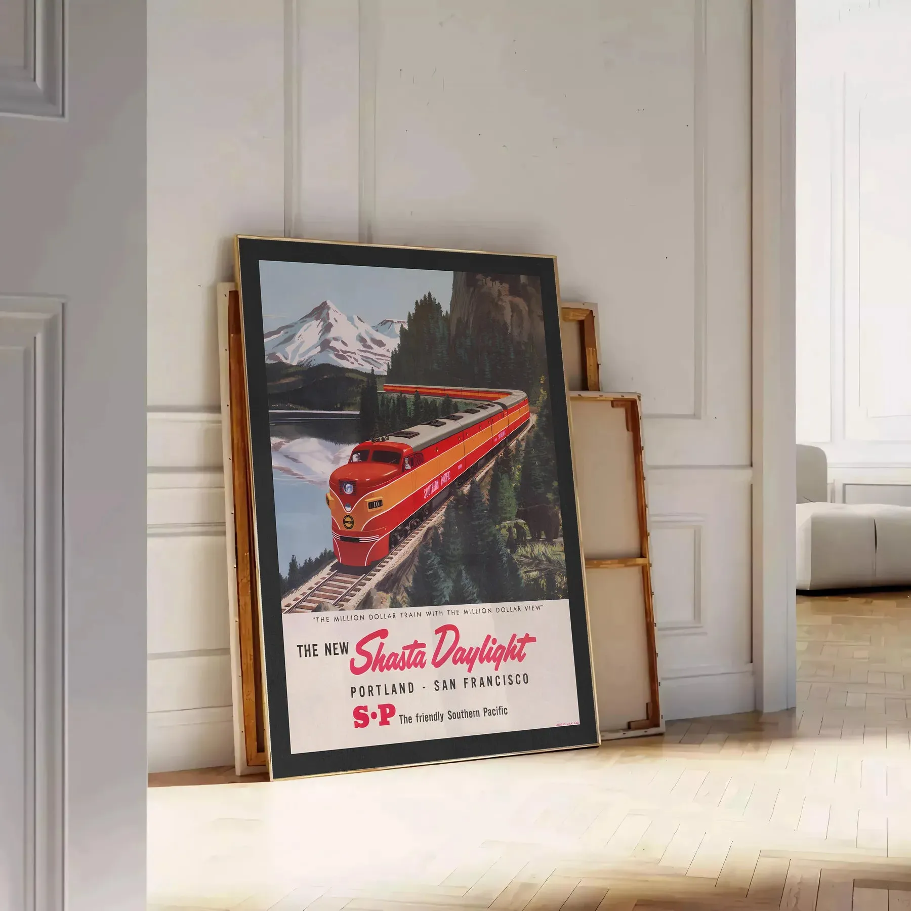 Train Portland San Fransisco Vintage Travel Poster Wall Print