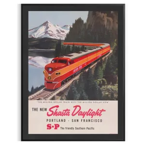 Train Portland San Fransisco Vintage Travel Poster Wall Print