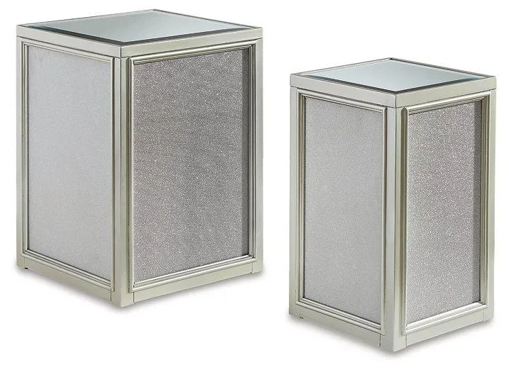 Traleena Silver Finish Nesting End Table (Set of 2)