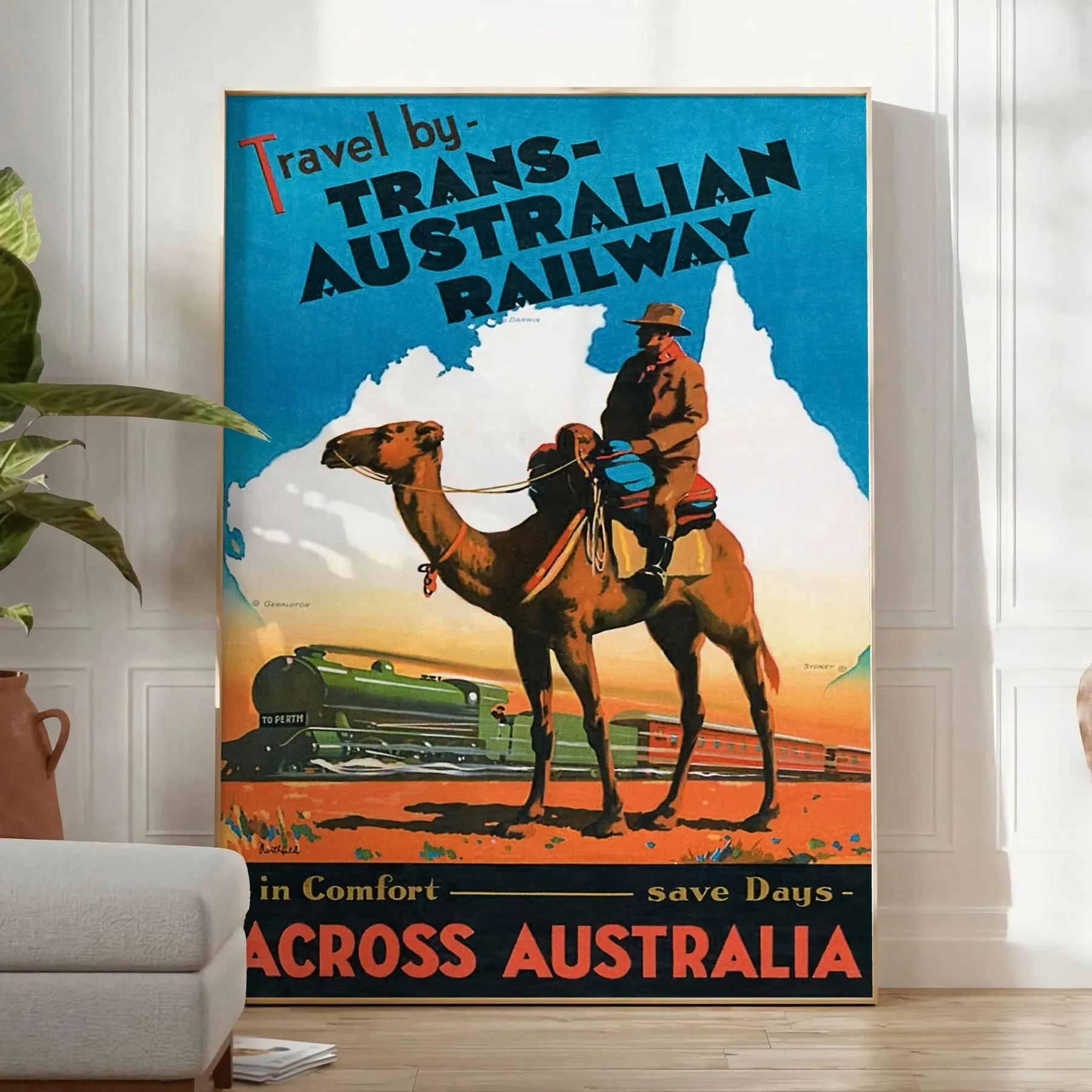 Trans Australia Travel Poster Poster