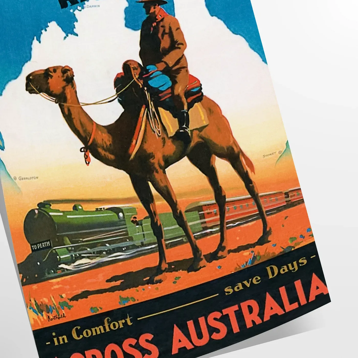 Trans Australia Travel Poster Poster