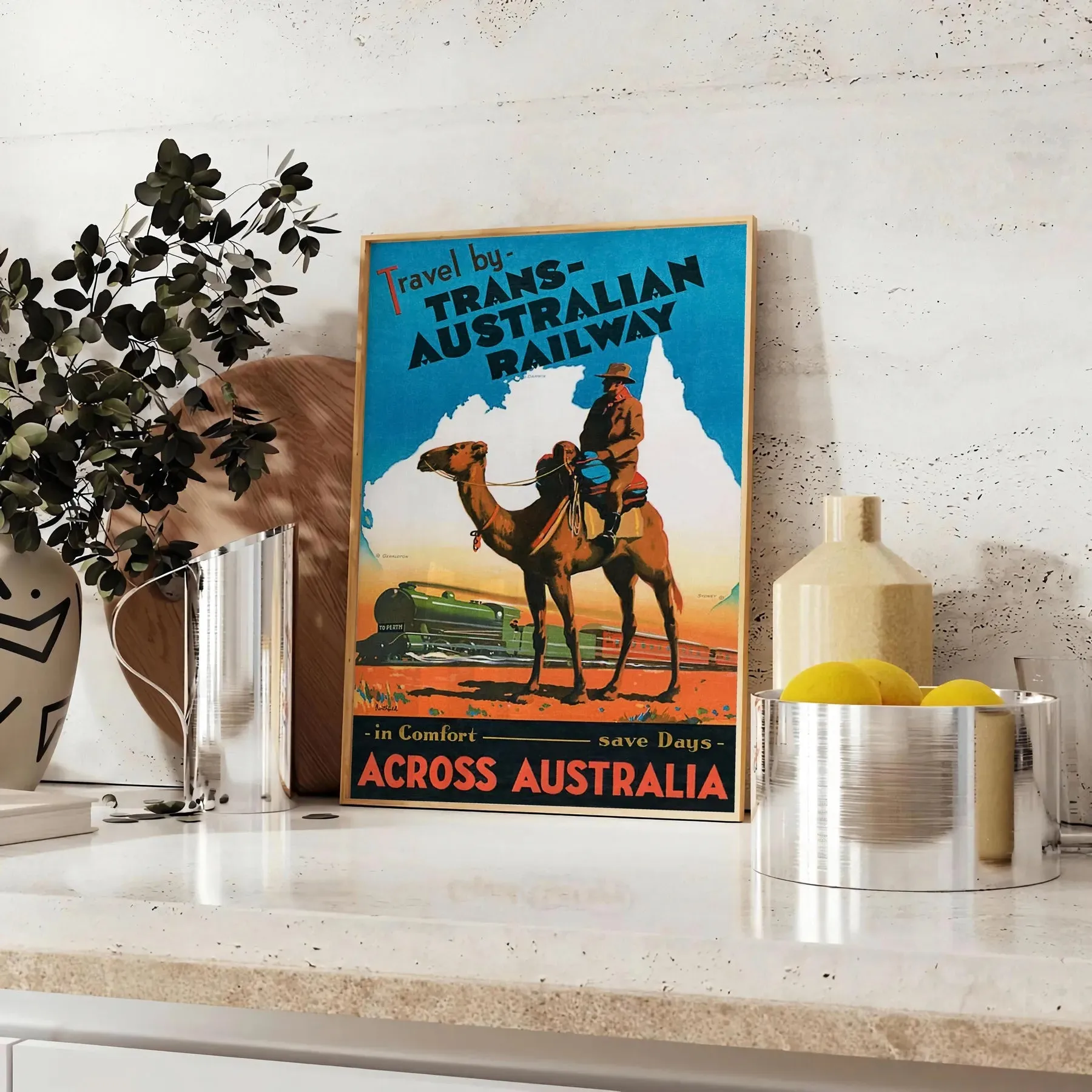 Trans Australia Travel Poster Poster
