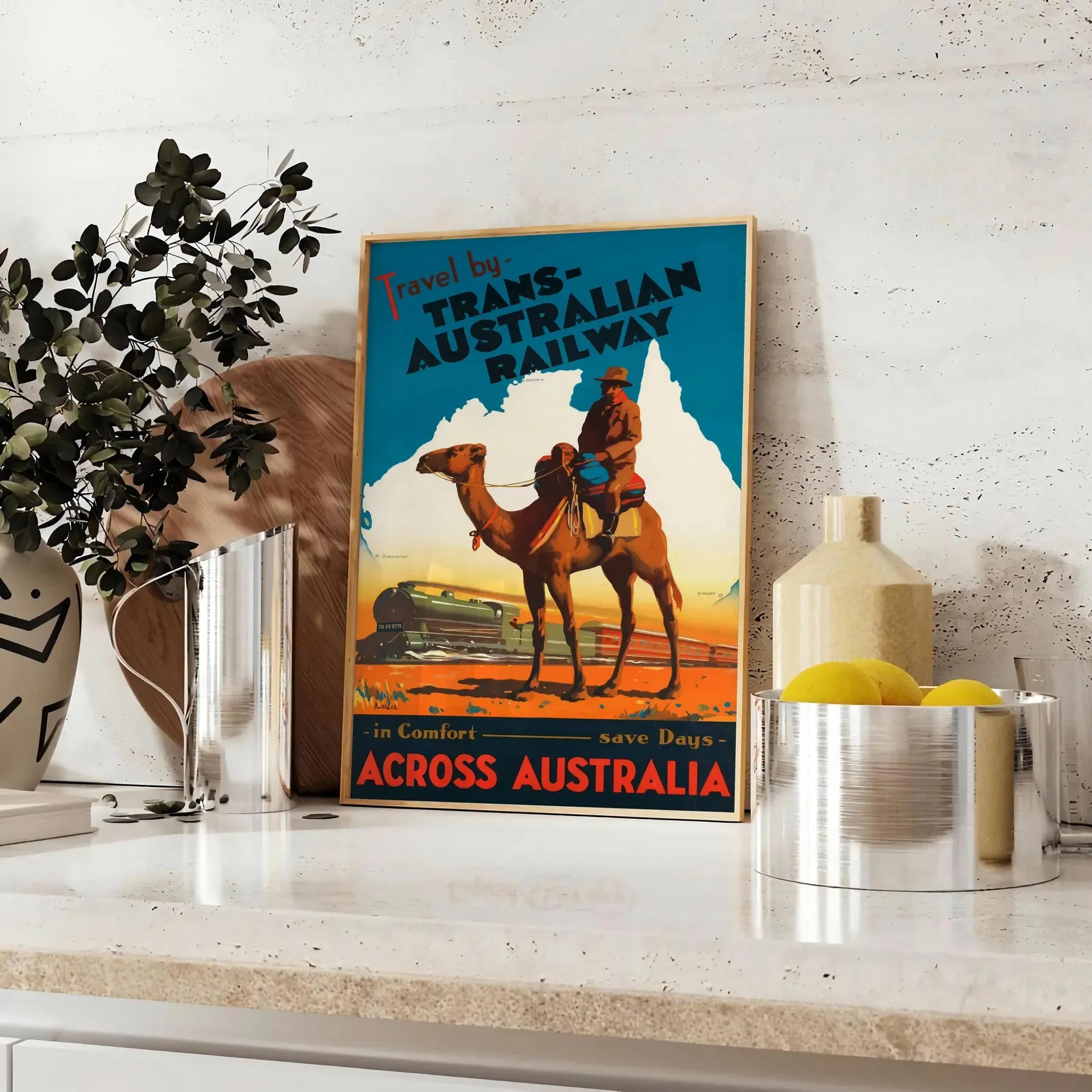 Trans Australian Railway Travel Poster Poster