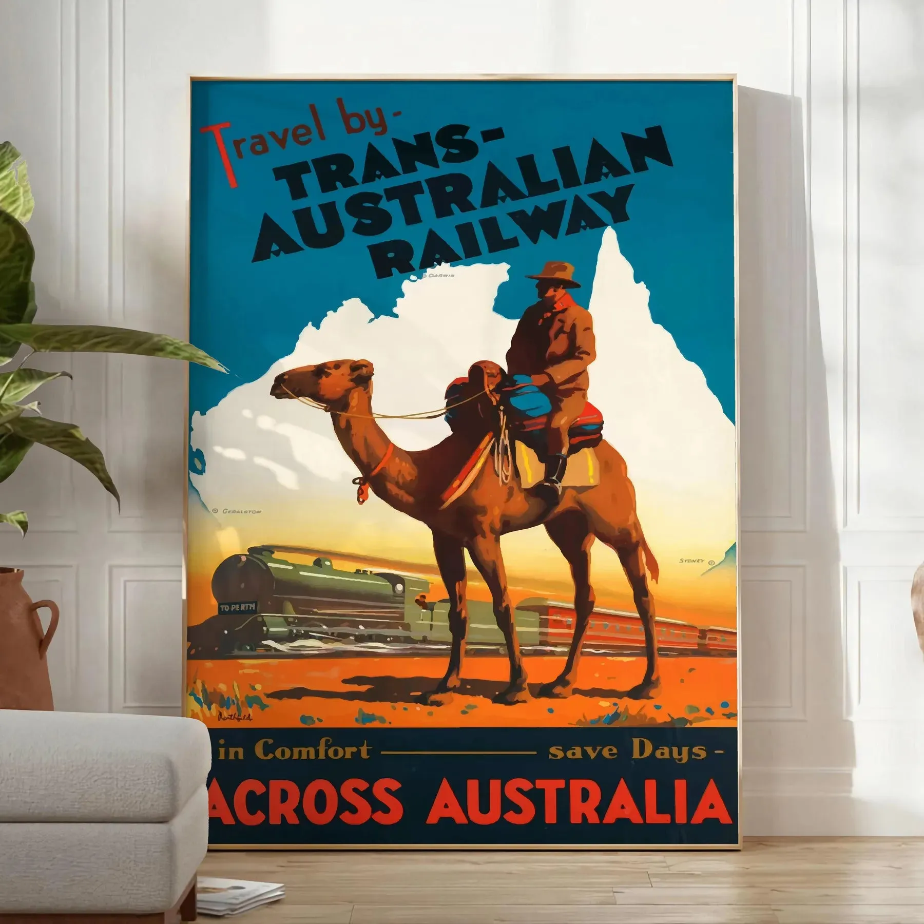 Trans Australian Railway Travel Poster Poster