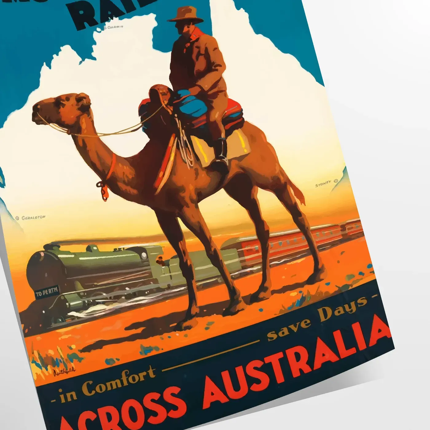 Trans Australian Railway Travel Poster Poster