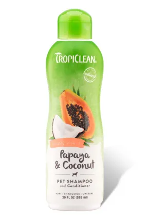 TropiClean Papaya & Coconut Luxury 2 in 1 Cleansing Pet Shampoo and Conditioner for Dogs and Cats